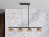 Schuller I3 Olaia 4-light pendant ceiling lamp, black, Amber 12689