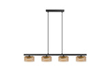 Lámpara de techo colgante Schuller Olaia 4 luces negro y oro 3000K 12689 ambiente