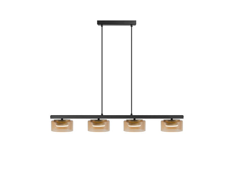 Lámpara de techo colgante Schuller Olaia 4 luces negro y oro 3000K 12689 ambiente
