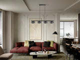 Schuller I3 Olaia Pendant Ceiling Lamp 4 Lights Black Smoky 12695