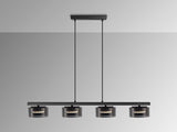 Schuller I3 Olaia Pendant Ceiling Lamp 4 Lights Black Smoky 12695