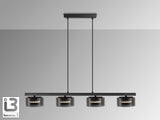 Lámpara de techo colgante Schuller Olaia 4 luces negro  - ambiente