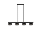 Lámpara de techo colgante Schuller Olaia 4 luces negro y smoky 3000K 12695 ambiente
