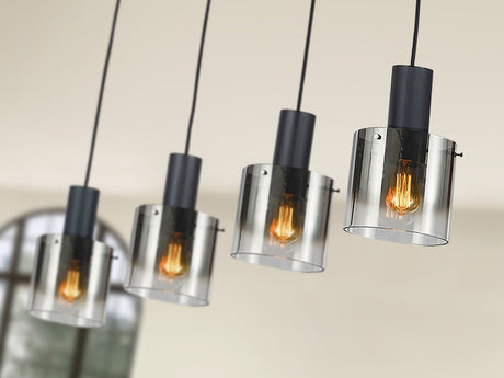 Lámpara de techo colgante Schuller Venize 4 luces negro y smoke 12828 vista 2