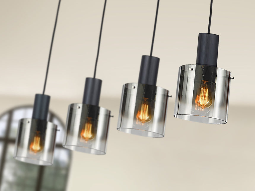 Lámpara de techo colgante Schuller Venize 4 luces negro y smoke 12828 vista 2