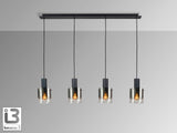 Lámpara de techo colgante Schuller Venize 4 luces negro y smoke 12828 vista 3