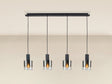 Lámpara de techo colgante Schuller Venize 4 luces negro y smoke 12828