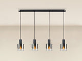 Lámpara de techo colgante Schuller Venize 4 luces negro y smoke 12828