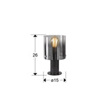 Lámpara de sobremesa Schuller Venize 1 luz negro y smoke 26cm 12837 dimensiones
