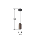 Lámpara de techo colgante Schuller Nimes 1 luz negro y marrón 12841 dimensiones
