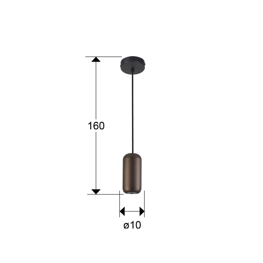 Lámpara de techo colgante Schuller Nimes 1 luz negro y marrón 12841 dimensiones