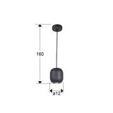 Lámpara de techo colgante Schuller Nimes 1 luz negro 12856 dimensiones