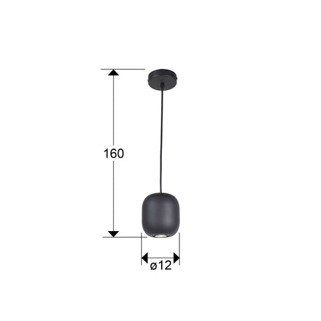 Lámpara de techo colgante Schuller Nimes 1 luz negro 12856 dimensiones