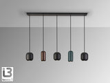 Lámpara de techo colgante Schuller Nimes 5 luces negro y marrón 12863 vista 3