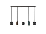 Lámpara de techo colgante Schuller Nimes 5 luces negro y marrón 12863 ambiente