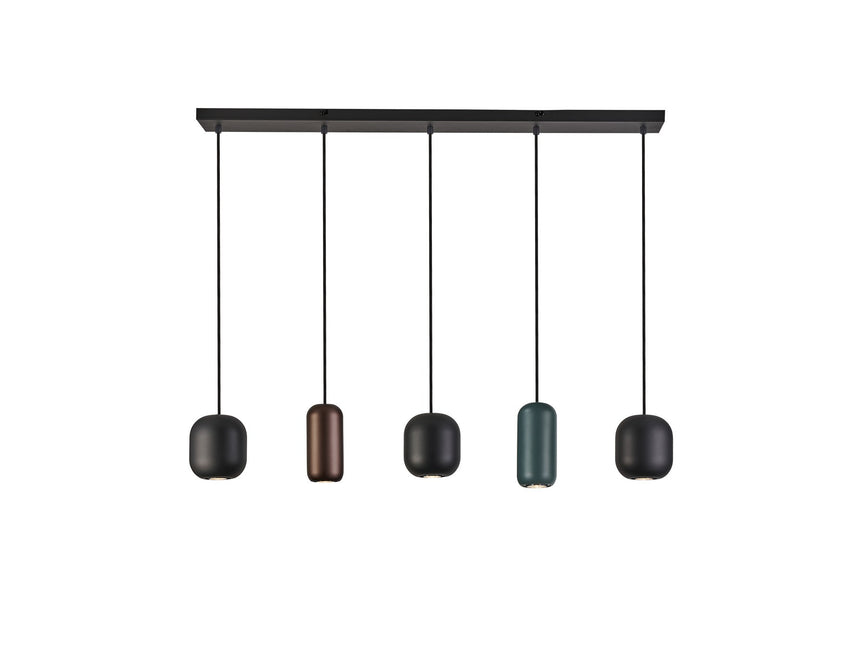 Lámpara de techo colgante Schuller Nimes 5 luces negro y marrón 12863 ambiente