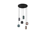 Lámpara de techo colgante Schuller Nimes 6 luces negro y marrón Ø48cm 12872 ambiente