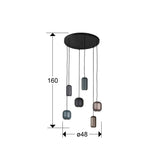 Lámpara de techo colgante Schuller Nimes 6 luces negro y marrón Ø48cm 12872 dimensiones