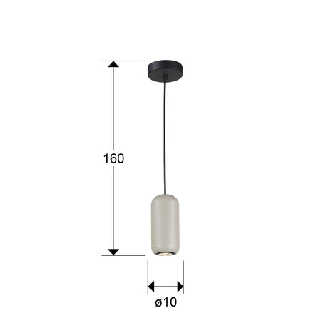 Lámpara de techo colgante Schuller Nimes 1 luz negro y gris 12944 dimensiones