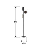 Lámpara de pie de salón Schuller Nimes 3 luces negro y marrón 145cm 12962 dimensiones