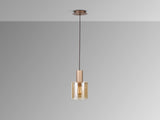 Lámpara de techo colgante Schuller Venize 1 luz cobre satinado y ambar 12973 vista 2