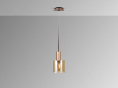 Lámpara de techo colgante Schuller Venize 1 luz cobre satinado y ambar 12973 vista 2