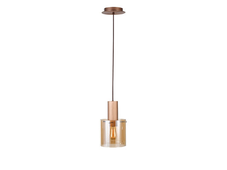 Lámpara de techo colgante Schuller Venize 1 luz cobre satinado y ambar 12973 ambiente