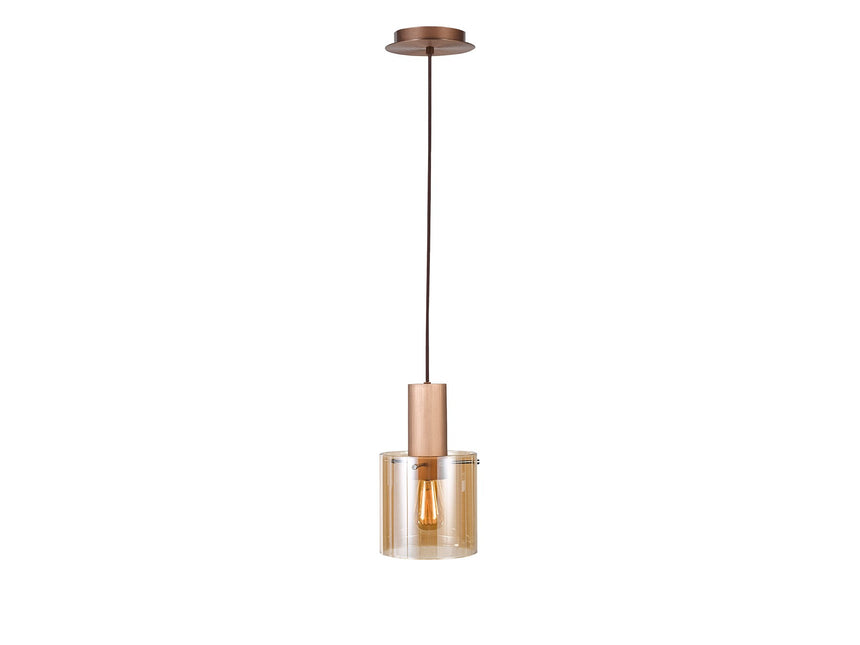 Lámpara de techo colgante Schuller Venize 1 luz cobre satinado y ambar 12973 ambiente
