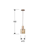 Lámpara de techo colgante Schuller Venize 1 luz cobre satinado y ambar 12973 dimensiones