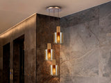 Lámpara de techo colgante Schuller Venize 3 luces cobre satinado y ambar Ø37cm 12980