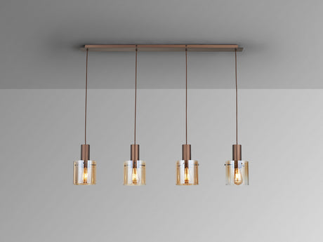 Lámpara de techo colgante Schuller Venize 4 luces cobre satinado y ambar 12999 vista 2