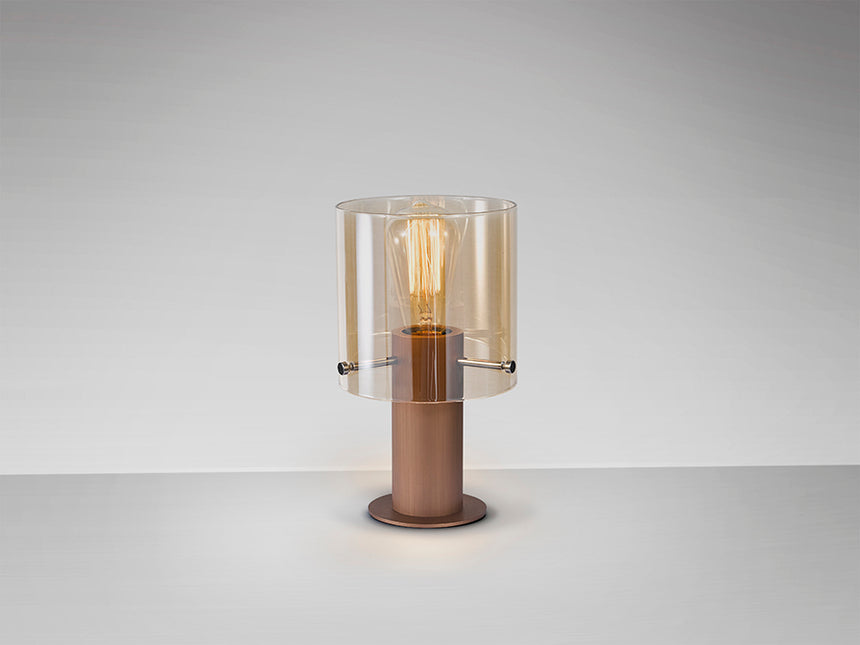 Schuller I3 Venize Sobremesa 1 luz cobre Ambar 12999