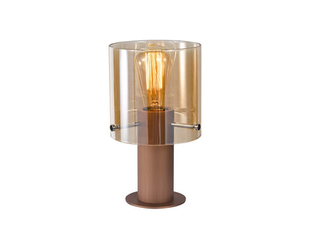 Lámpara de sobremesa Schuller Venize 1 luz cobre satinado y ambar 26cm 13002 ambiente
