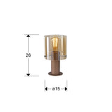 Lámpara de sobremesa Schuller Venize 1 luz cobre satinado y ambar 26cm 13002 dimensiones