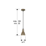 Lámpara de techo colgante Schuller Afra 1 luz marrón 13209 dimensiones
