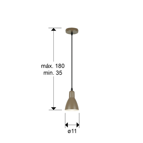 Lámpara de techo colgante Schuller Afra 1 luz marrón 13209 dimensiones