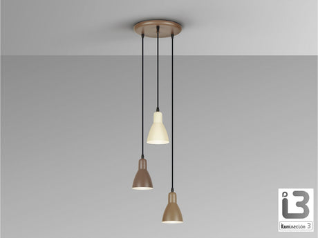 Lámpara de techo colgante Schuller Afra 3 luces marrón 13217 vista 2