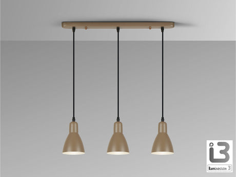 Lámpara de techo colgante Schuller Afra 3 luces marrón 13226 vista 2