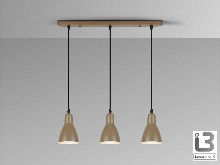 Lámpara de techo colgante Schuller Afra 3 luces marrón 13226 vista 2