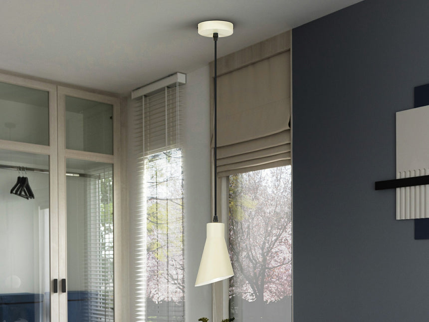 Lámpara de techo colgante Schuller Bera 1 luz crema satinado 13305