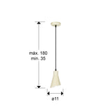 Lámpara de techo colgante Schuller Bera 1 luz crema satinado 13305 dimensiones