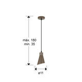 Lámpara de techo colgante Schuller Bera 1 luz marrón 13319 dimensiones