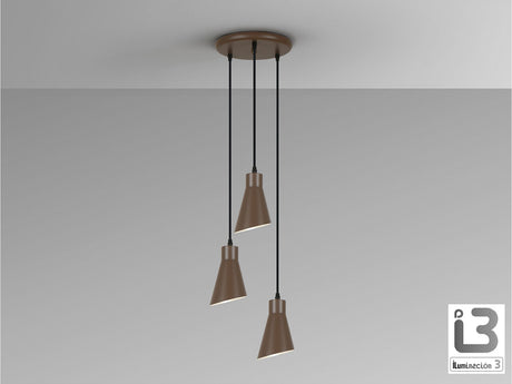 Lámpara de techo colgante Schuller Bera 3 luces marrón 13321 vista 2