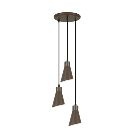 Lámpara de techo colgante Schuller Bera 3 luces marrón 13321 ambiente