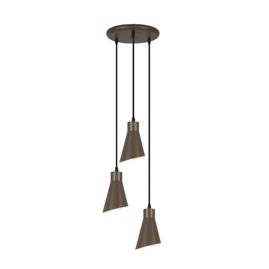 Lámpara de techo colgante Schuller Bera 3 luces marrón 13321 ambiente
