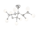 Plafón de techo Ideal Lux Nodi cromo cristal 9 luces 135W Ø83cm 133393