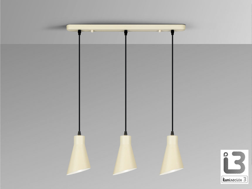 Lámpara de techo colgante Schuller Bera 3 luces crema satinado 13348 vista 2