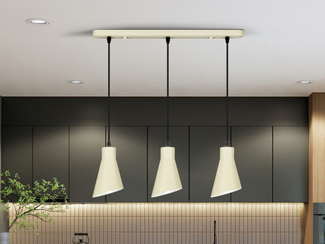 Lámpara de techo colgante Schuller Bera 3 luces crema satinado 13348