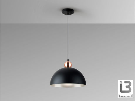 Lámpara de techo colgante Schuller Polo 1 luz negro y cobre Ø35cm 13402 vista 2