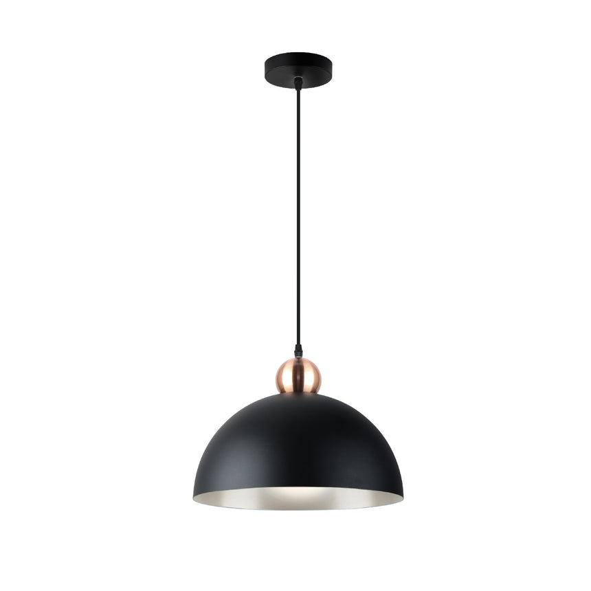 Lámpara de techo colgante Schuller Polo 1 luz negro y cobre Ø35cm 13402 ambiente